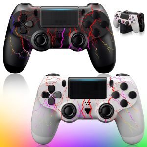 Wireless Game Controller Compatible with PS4,Analog Sticks/6-Axis Motion Sensor With Charging Cable - Gold
