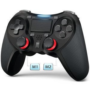Wireless Game Controller Compatible with PS4,Analog Sticks/6-Axis Motion Sensor With Charging Cable- Red Camo
